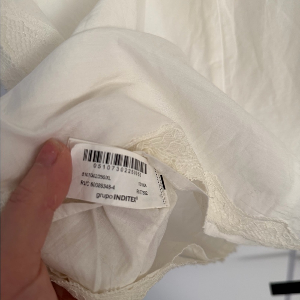 Zara White Mini Cotton Dress - Picture 5 of 6